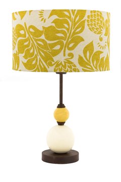Lampara Toledo 40 cm, 57cm altura final con pantalla (Ocre+ Natural) Pantalla natural mas variantes en internet