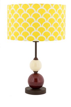 Lampara Segovia 40 cm, 57cm altura final con pantalla (Bordo + Natural) Pantalla natural mas variantes - comprar online