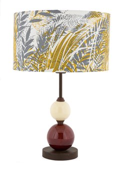 Lampara Segovia 40 cm, 57cm altura final con pantalla (Bordo + Natural) Pantalla natural mas variantes