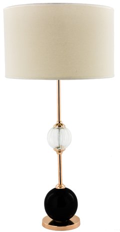 LÁMPARA NEW YORK COBRE 54Cm (Cerámica Negro+Vidrio) Y PANTALLA NATURAL - comprar online