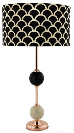 LÁMPARA BROOKLYN COBRE 54Cm (Cerámica Negro+Natural) Y PANTALLA ESCAMAS - comprar online