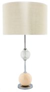 LÁMPARA NEW YORK CROMO 54Cm (Cerámica Natural+Vidrio) Y PANTALLA NATURAL RÚSTICO en internet