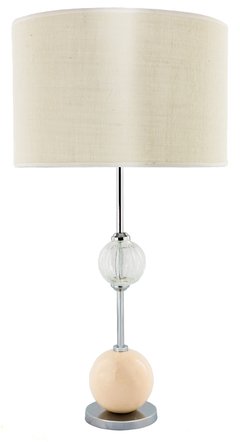 LÁMPARA NEW YORK CROMO 54Cm (Cerámica Natural+Vidrio) Y PANTALLA NATURAL RÚSTICO en internet