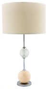LÁMPARA NEW YORK CROMO 54Cm (Cerámica Natural+Vidrio) Y PANTALLA NATURAL