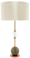 LÁMPARA NEW YORK COBRE 54Cm (Cerámica Gris+Vidrio) Y PANTALLA NATURAL RÚSTICO - comprar online
