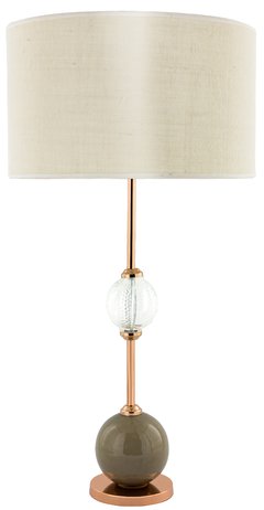 LÁMPARA NEW YORK COBRE 54Cm (Cerámica Gris+Vidrio) Y PANTALLA NATURAL RÚSTICO - comprar online