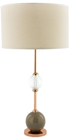 LÁMPARA NEW YORK COBRE 54Cm (Cerámica gris+Vidrio) Y PANTALLA NATURAL - comprar online