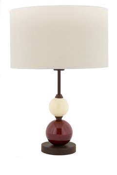 Lampara Segovia 40 cm, 57cm altura final con pantalla (Bordo + Natural) Pantalla natural mas variantes