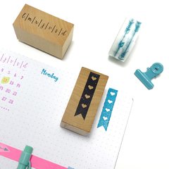 Sello Bullet Journal Banderín Corazones (Mediano) - comprar online