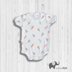 BODY MANGA CORTA HELADOS rosa / blanco