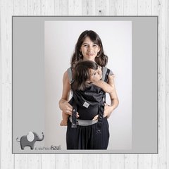 MOCHILA ERGO Negro con gris melange.