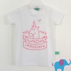 REMERA BLANCA UNICORNIO Rosa / Blanco - comprar online
