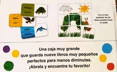 Una caja con muchos libros y un puzzle