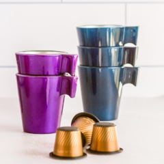 Vasitos de café de vidrio templado con asa - comprar online