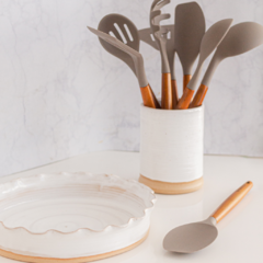 Set de 8 utensilios de cocina beige - comprar online