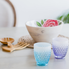 Vaso de Vidrio con Borde Blanco en internet
