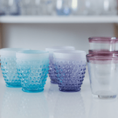 Vaso de Vidrio con Borde Blanco - comprar online