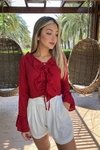 BLUSA BABADO BORDÔ - Luiza Villeroy