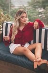 BLUSA BABADO BORDÔ - comprar online