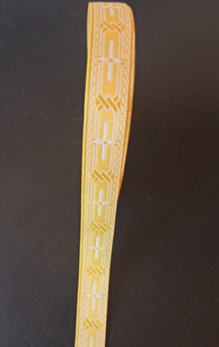 GALON 2 CM COLOR AMARILLO CON BLANCO PRECIO X METRO