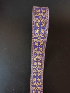 GALON LITURGICO VIOLETA CON LUREX. 2 CM DE ANCHO. PRECIO X 1 METRO