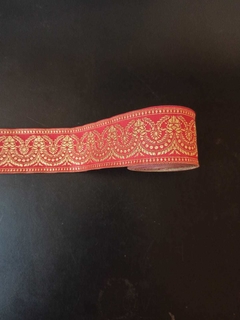GALON LITURGICO ROJO CON DORADO 5 CM. PRECIO X METRO