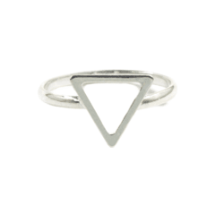 Anel geométrico triângulo em prata 925