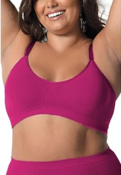 Sutiã Conforto Ultraleve Plus, Sem costura, Sem fecho, Alças largas, Plus Size.