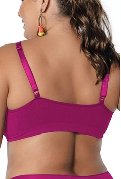 Sutiã Conforto Ultraleve Plus, Sem costura, Sem fecho, Alças largas, Plus Size.