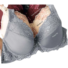 Sutiã Habella,taças espumadas,com aro,renda do decote ao ombro. Tam.44/54
