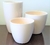 TRIO DE VASOS DE CERÂMICA HOLANDESA GENOA BRANCO