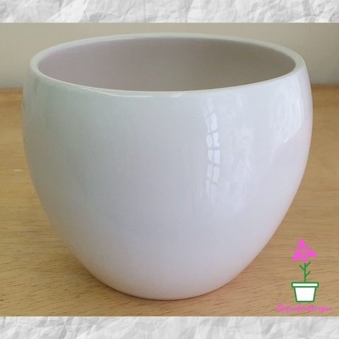 vaso cachepô cerâmica lorance branco d21 a18 orquideaterapia
