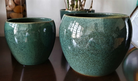 vaso-cachepô-cerâmica-lorance-verde-musgo-double-d19-a15-orquideaterapia