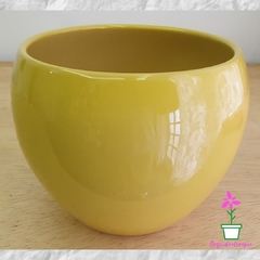 vaso-cachepô-cerâmica-lorance-amarelo-fresco-d19-a15-orquideaterapia