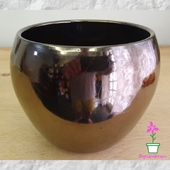 vaso cachepô cerâmica lorance ouro d21 a18 orquideaterapia