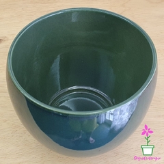 vaso-cachepô-cerâmica-lorance-verde metal-d15-a13-orquideaterapia