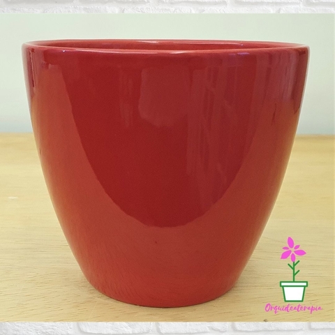 vaso cachepô cerâmica genoa vermelho orquideaterapia