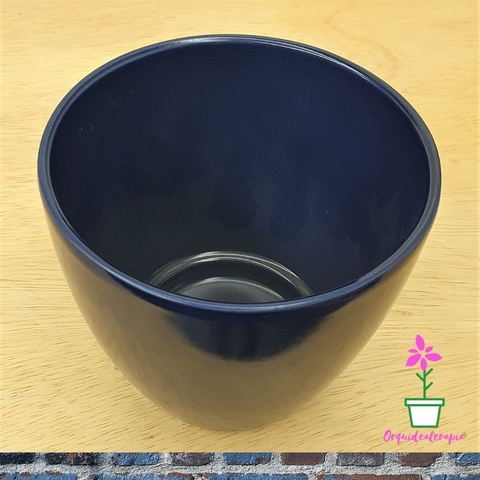 vaso cachepô cerâmica genoa azul mar orquideaterapia