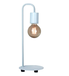 Velador Blanco Hierro Vintage para Foco LED H=40cm