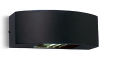 Aplique Bidifusor Curvo Color Negro L=24cm H=11cm para Foco LED