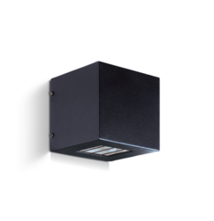 Aplique Bidireccional 11x11cm De Chapa color Negro para lámpara G9 LED