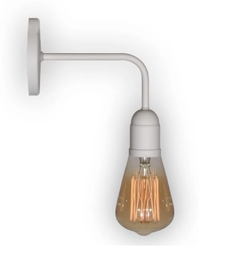 Aplique Brazo Curvo Color Blanco para Foco LED Vintage