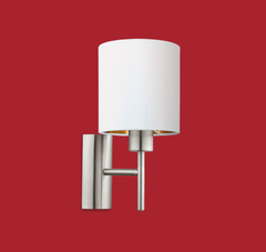 Moderno Aplique de Pared Diseño tipo Eglo Austríaco Fijo color Acero con pantalla Blanca interior Dorado para foco LED E27