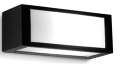 Aplique de Chapa Recto 3 Caras 25cm Color Negro para foco LED