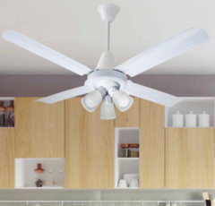Aplique para Bajo Ventilador de Techo 3 luces Fijas con tulipa Policarbonato color Blanco para foco LED - comprar online