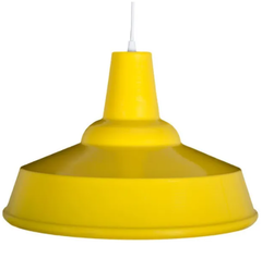 Lámpara Colgante Galponera tipo Campana Industrial Color Amarillo 40cm para Foco LED