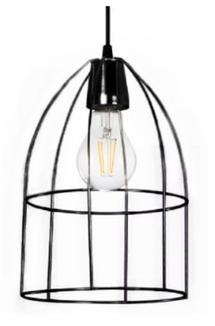 Colgante Jaula Aviar Negro ø20 h=30cm para Foco LED