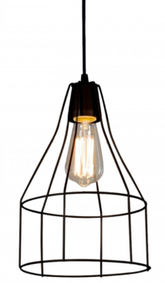 Colgante Jaula Botella Negro ø20 h=30cm para foco LED