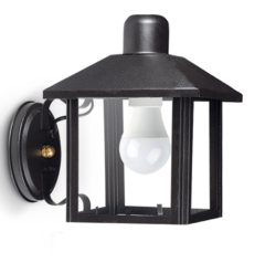 Farol Recto Chapa Negro para Foco LED