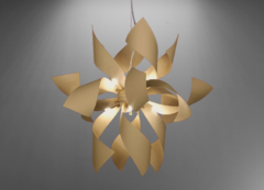 Colgante 8 Luces LED ø85cm H=85cm Metal Beige